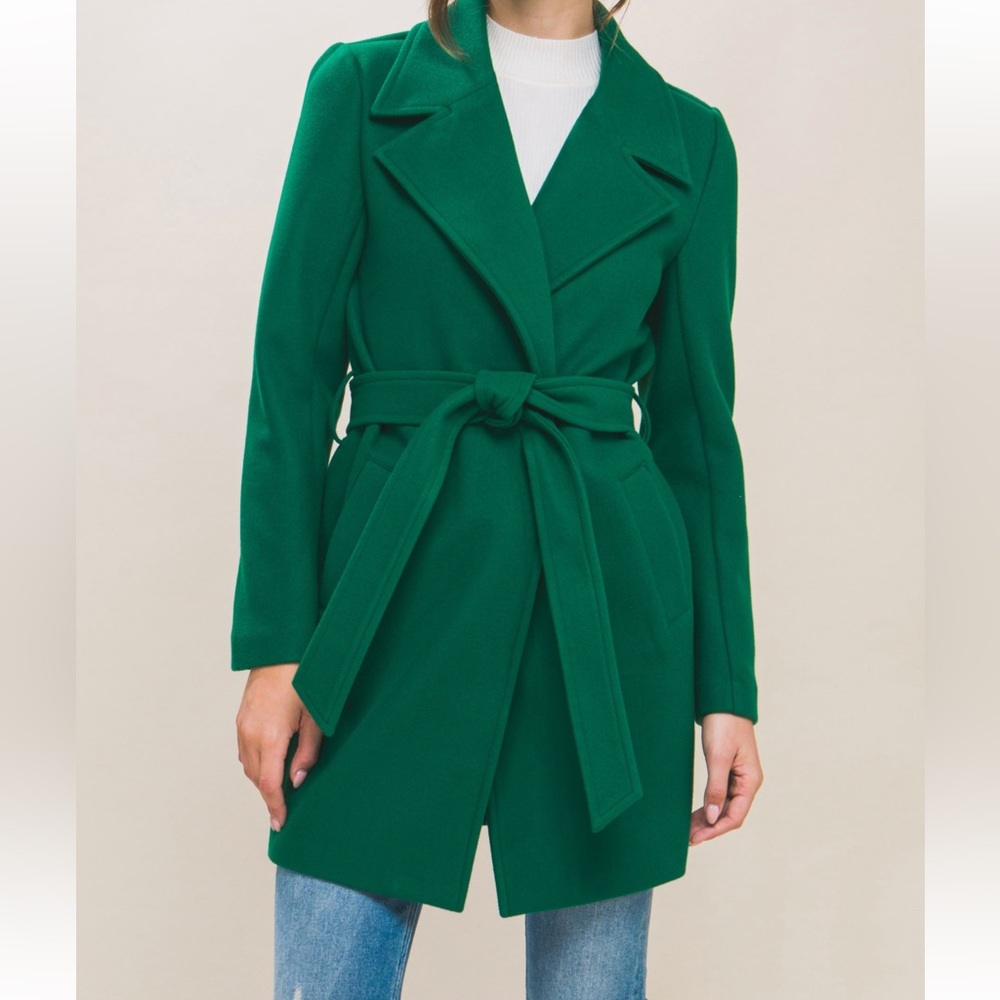 Fabulous Lapel Collared Trench Coat with Waist Tie